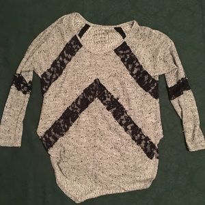 Free People Lace High-Low Sweater